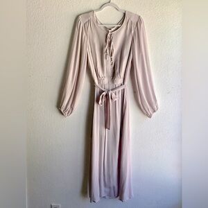 NWOT Free People Grey Gauze Midi Dress Sz S, MSRP $128 Boho Cottage Summer Fall